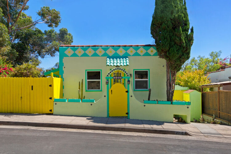 an exterior image of the spanish style echo park home 2008 Preston Ave