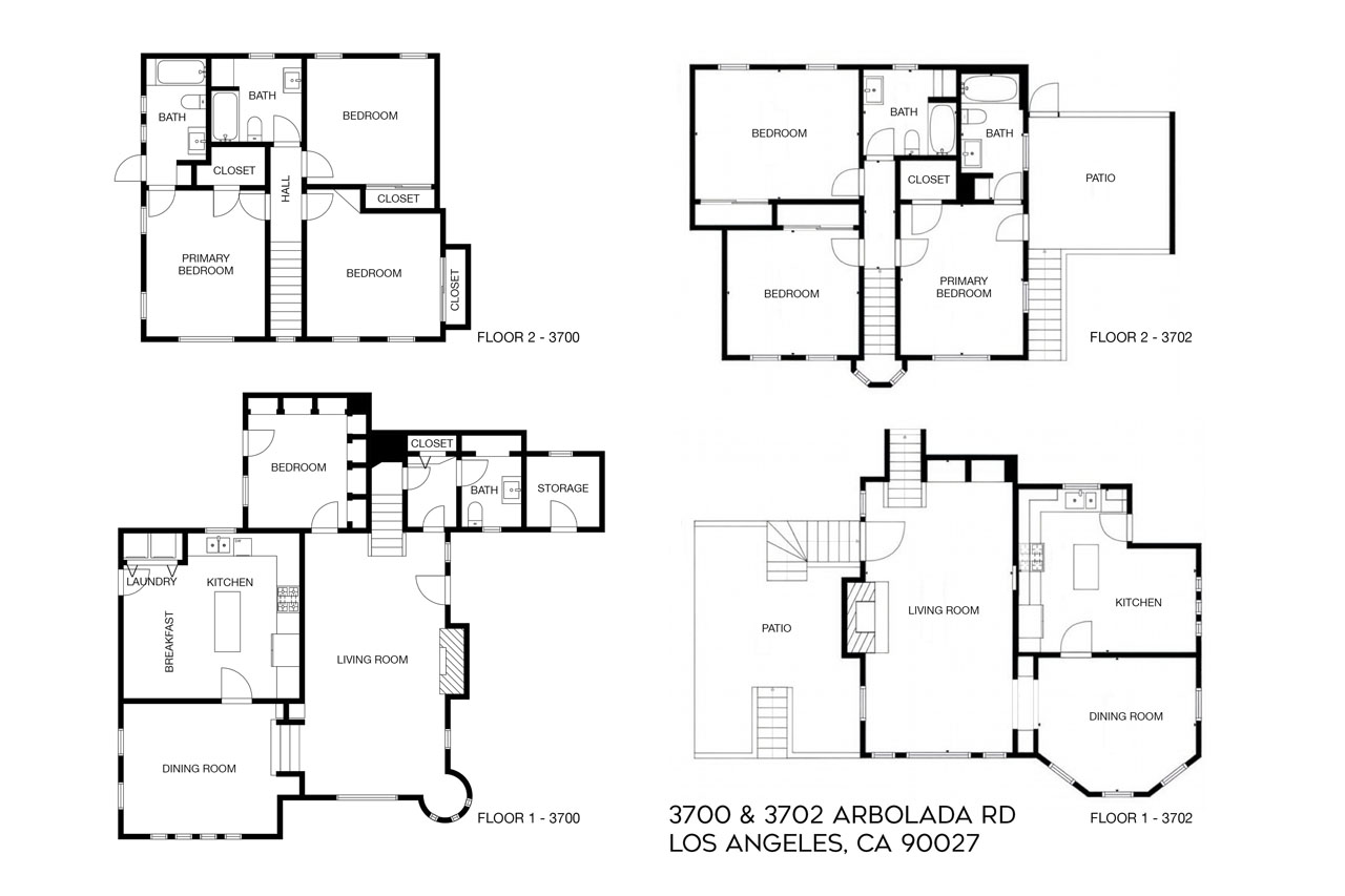 3700 & 3702 Arbolada Rd Los Feliz Spanish Duplex for Sale Tracy Do Real Estate